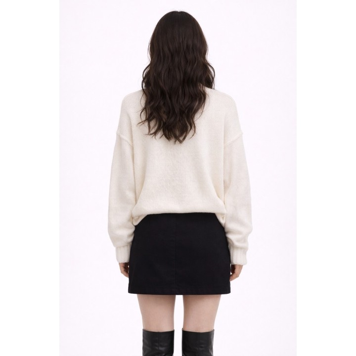 Pull Oversize Blanc Cassé