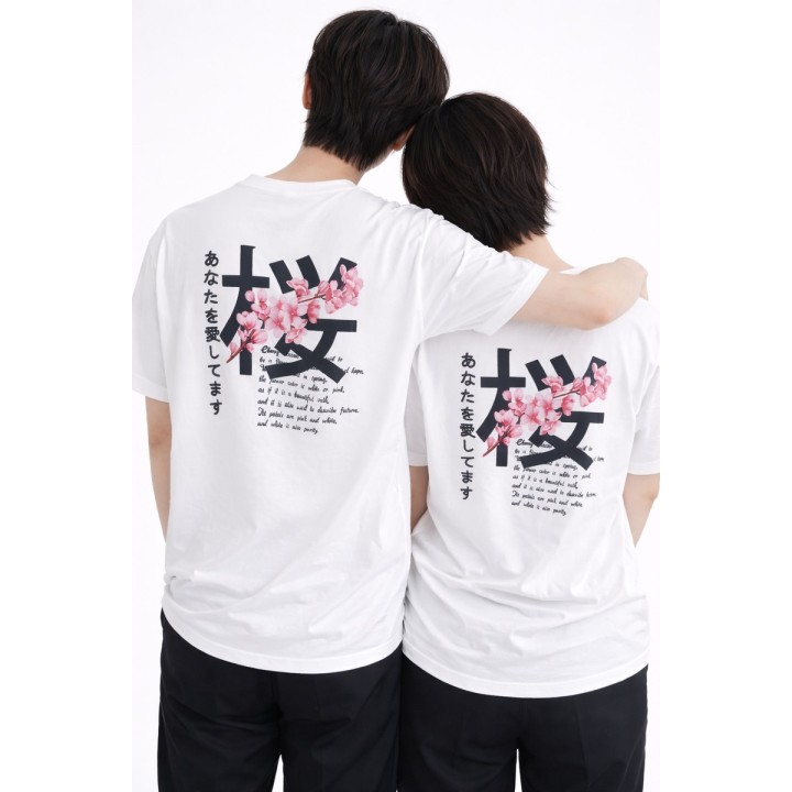 T-shirt Imprimé Fleurs de Cerisier