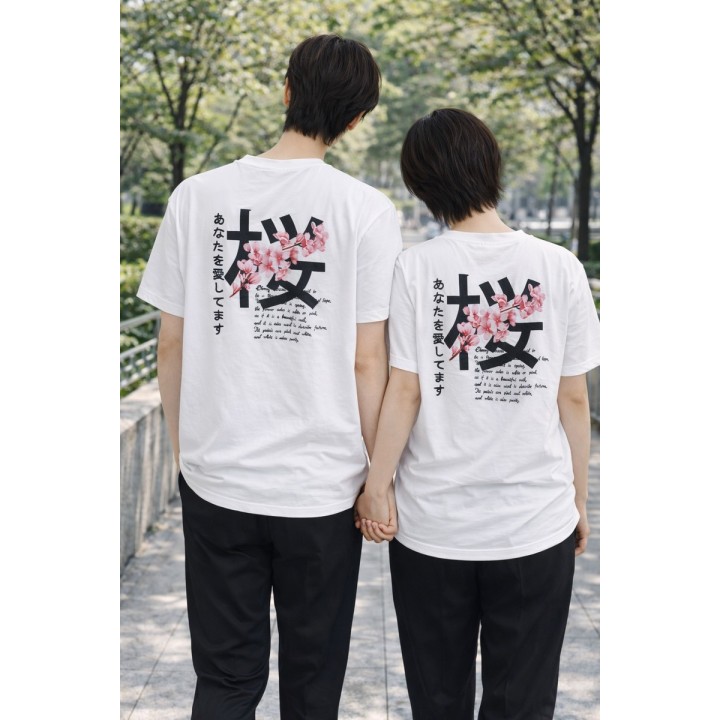 T-shirt Imprimé Fleurs de Cerisier
