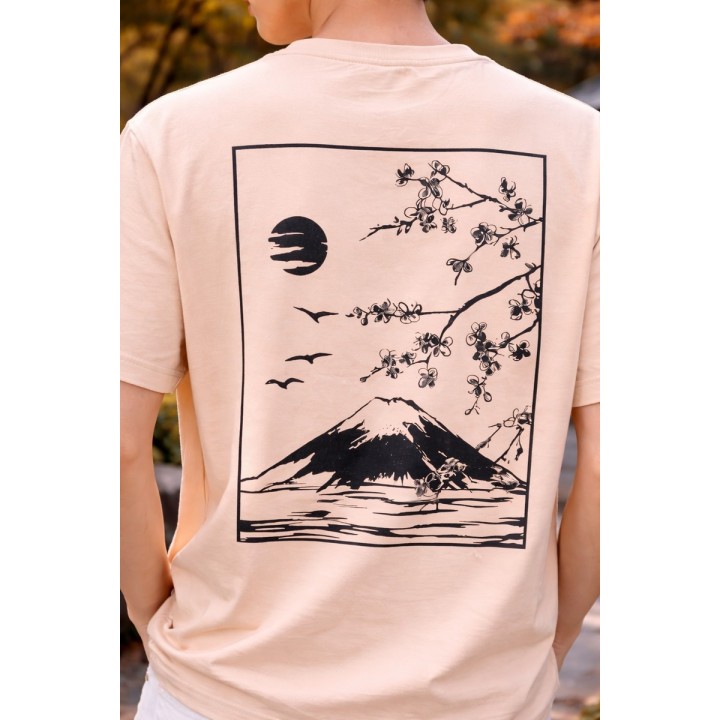 T-shirt Beige Mont Fuji