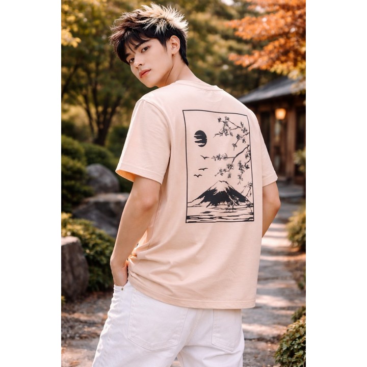 T-shirt Beige Mont Fuji