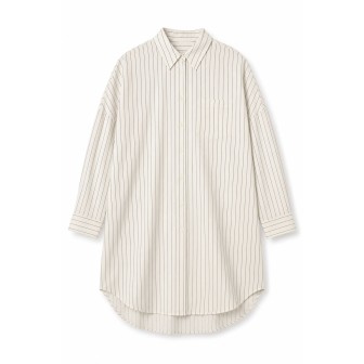 Robe-Chemise Oversize Rayures Ivoire
