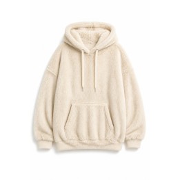 Pull à Capuche Sherpa Blanc Oversize