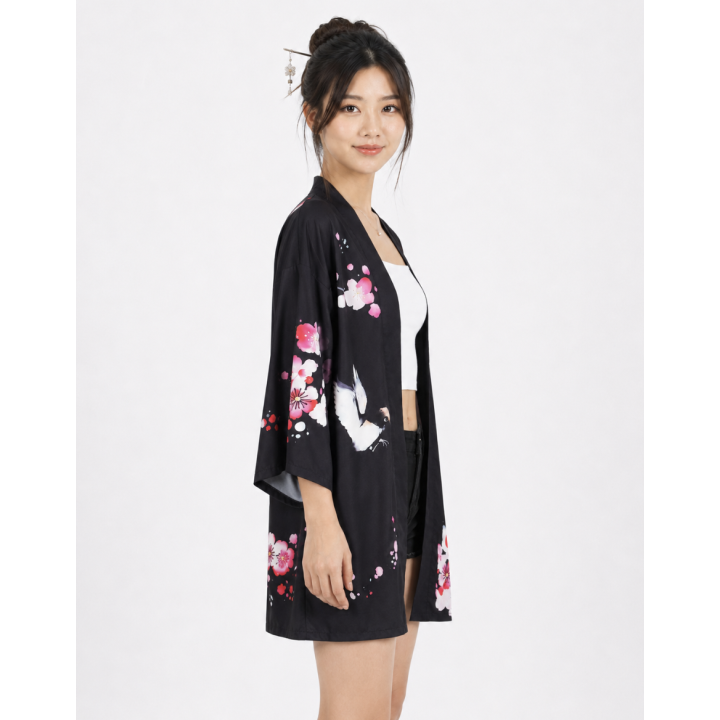 Kimono Femme Fleurs et Oiseaux | Japean