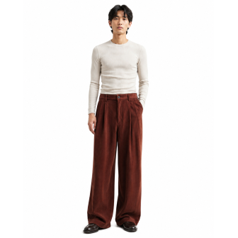 Pantalon Large Velours Rouille | Japean