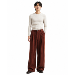 Pantalon Large Velours Rouille | Japean