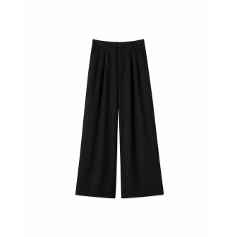 Pantalon Large à Pinces Noir | Japean