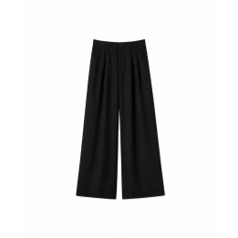 Pantalon Large à Pinces Noir | Japean