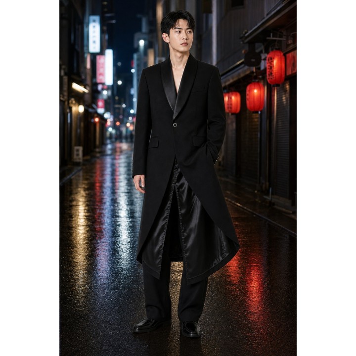 Manteau Long Noir Homme