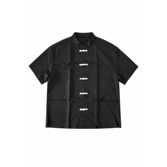 Chemise Noire à Brandebourgs