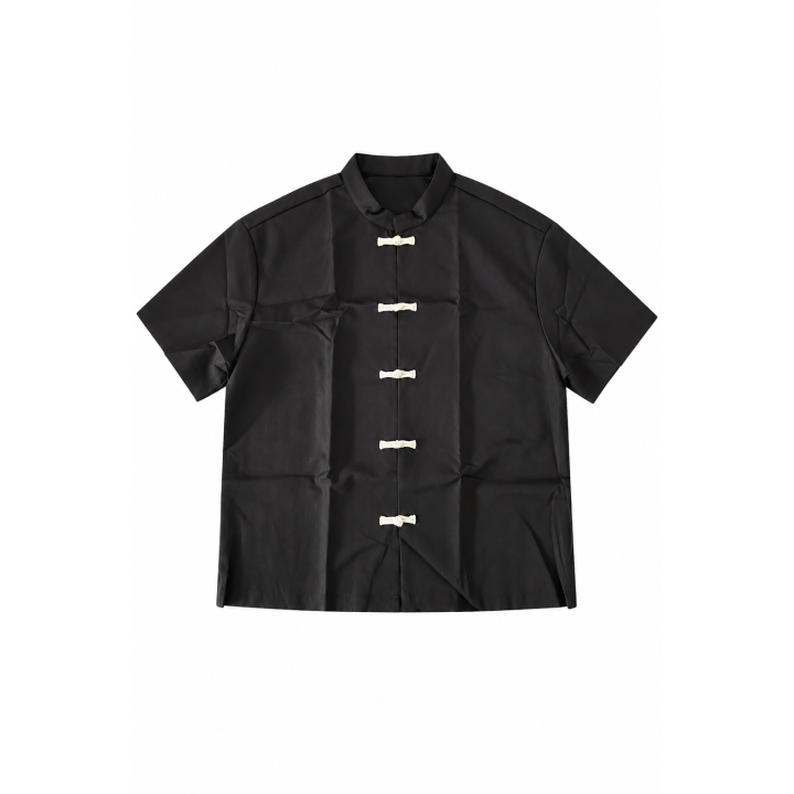 Chemise Noire à Brandebourgs