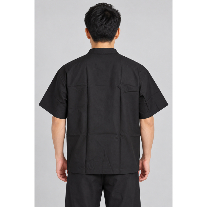 Chemise Noire à Brandebourgs