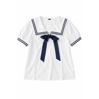 Blouse Blanche à Col Marin