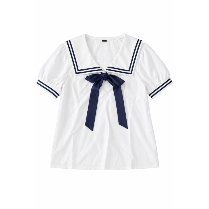 Blouse Blanche à Col Marin