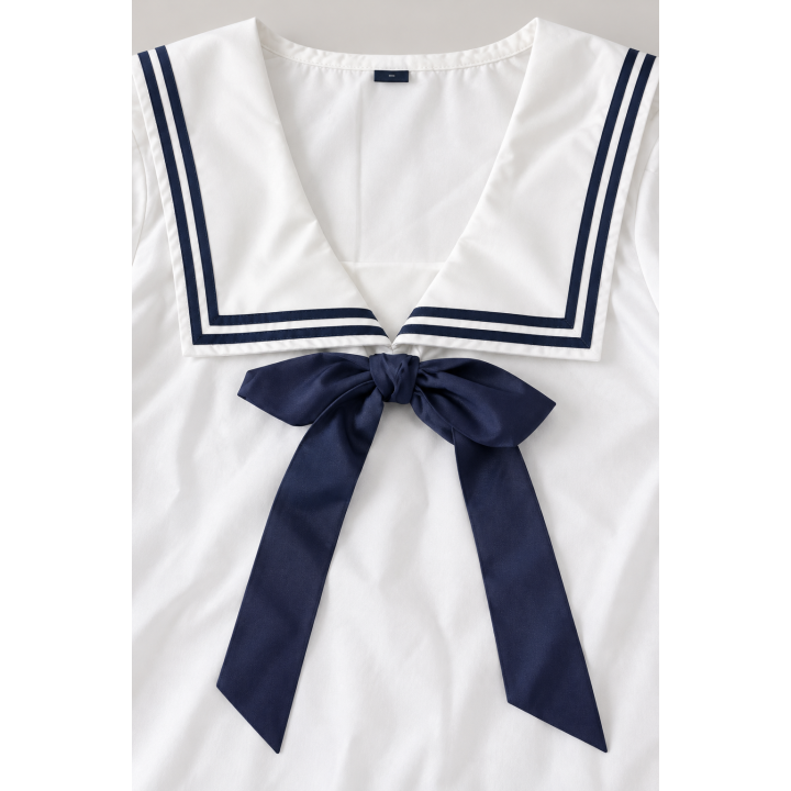 Blouse Blanche à Col Marin