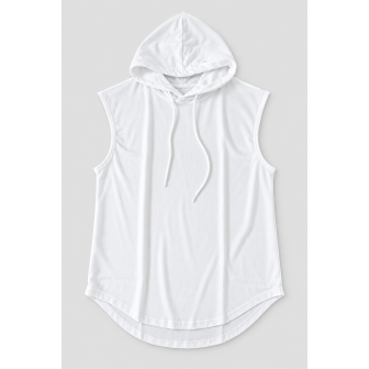 Débardeur Blanc Long à Capuche