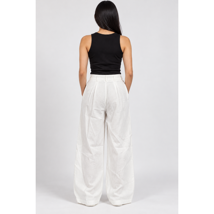 Pantalon Large Blanc Cassé