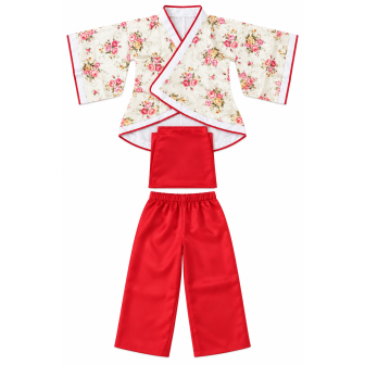 Ensemble Enfant Blanc et Rouge Fleuri