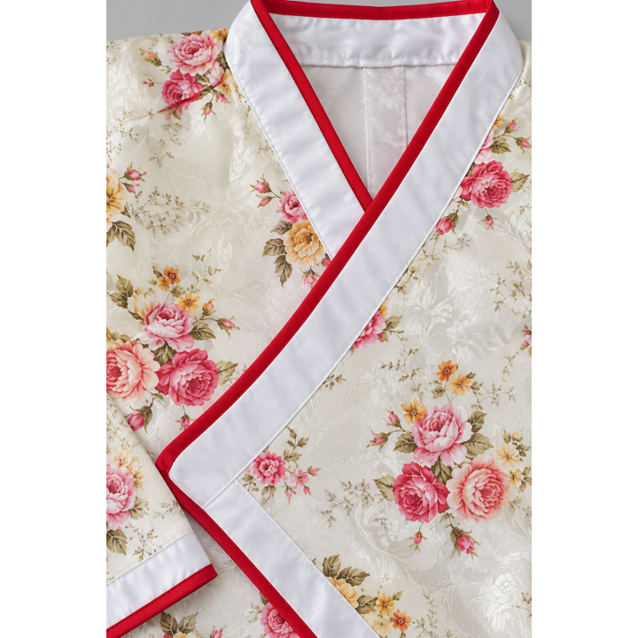 Ensemble Enfant Blanc et Rouge Fleuri