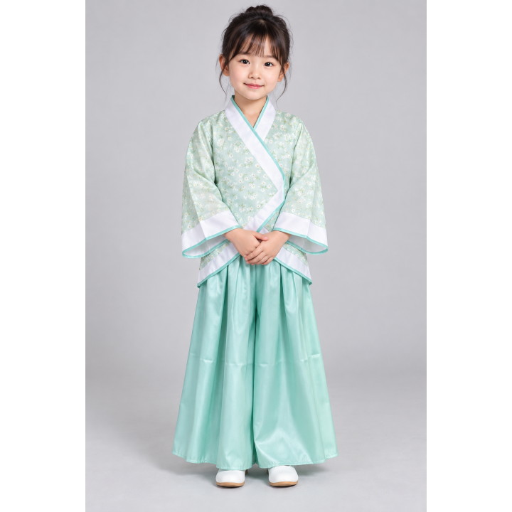 Ensemble Enfant Vert Menthe Fleuri
