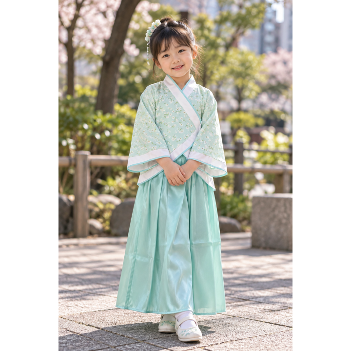 Ensemble Enfant Vert Menthe Fleuri