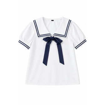 Blouse Blanche à Col Marin