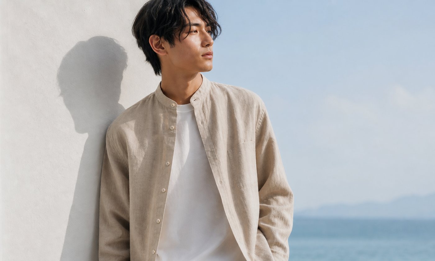 La chemise japonaise : cols, tombé, matières et art du porté
